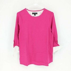 Brooke Shields Timeless 3/4 Sleeve Hi-Low Crew Neck Top Rose Women's Size XSmall